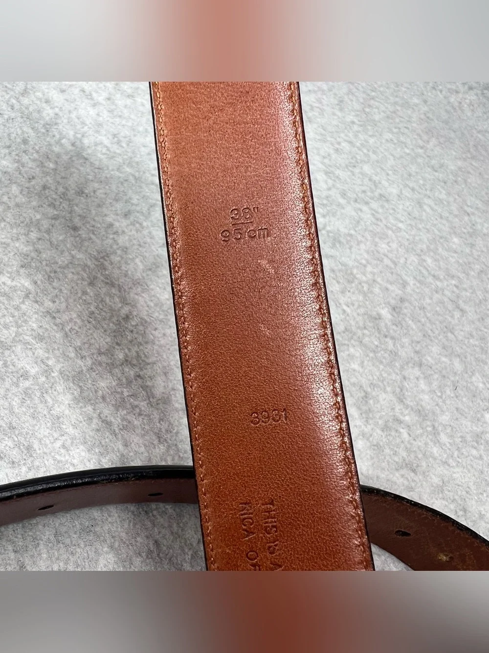 Coach Leather Belt Size 38 Polished Cowhide Brass Buckle Black 3931